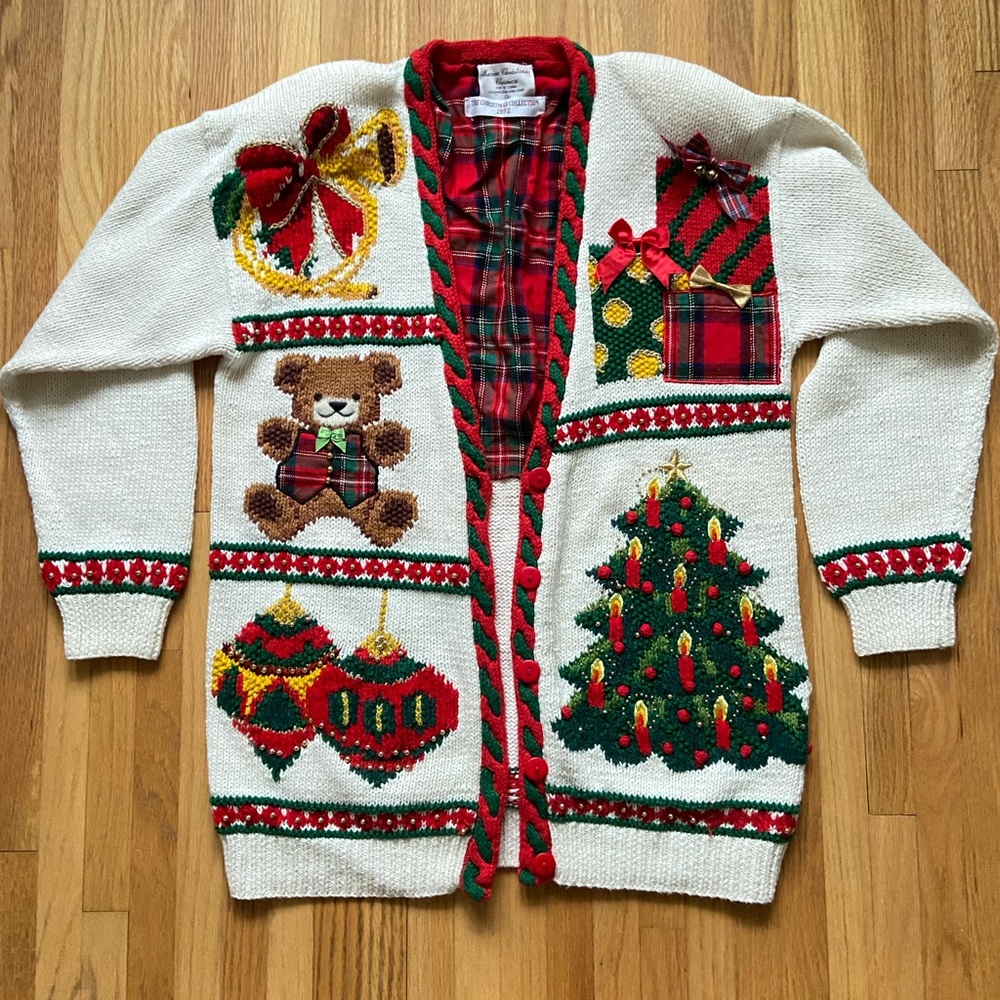STUNNING Original Christmas Collection 1992 Marisa Christina Festive Cardigan